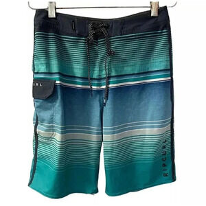 Rip Curl Boardshorts Men’s Size 28, Blue Stripes Beach Swim Shorts